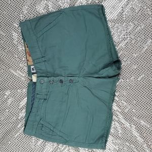 Da-Nang womens green frayed shorts